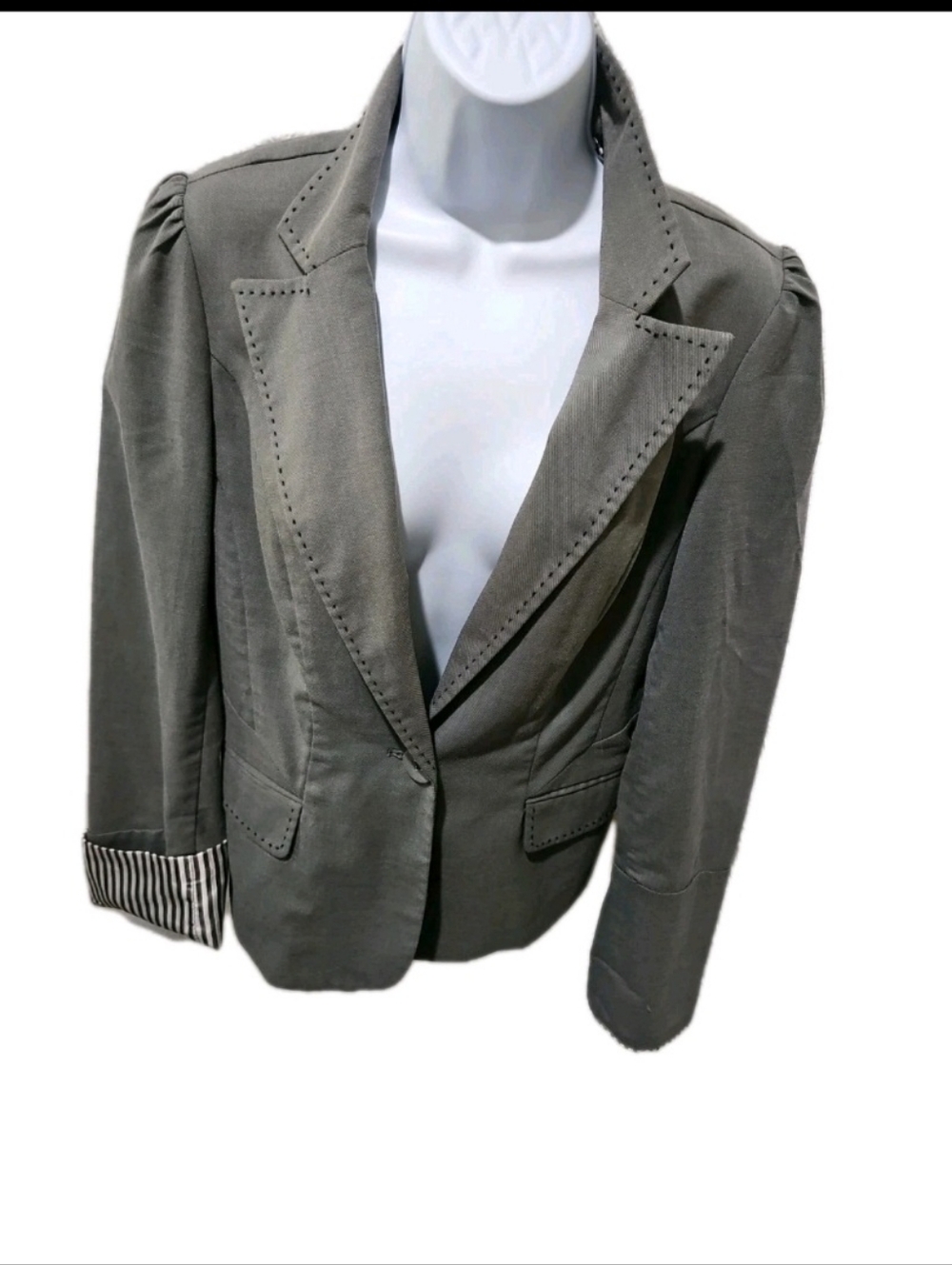 Vintage 1980s Candie's Fitted One Button Gray Blazer
